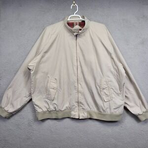 REPP LTD‎ Bomber Jacket Mens 3XT Beige Harrington Plaid Lined Classic Timeless
